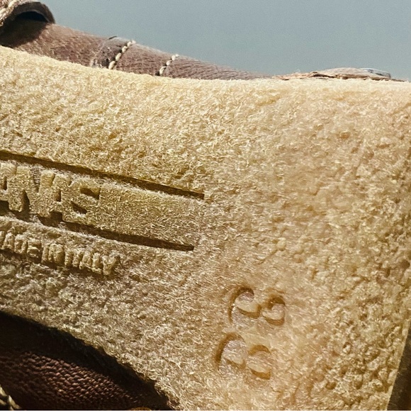 Women’s Manas Brown Leather Fleece Lined Fur Cuff Ankle Boots Studs Block Heel - Picture 11 of 11